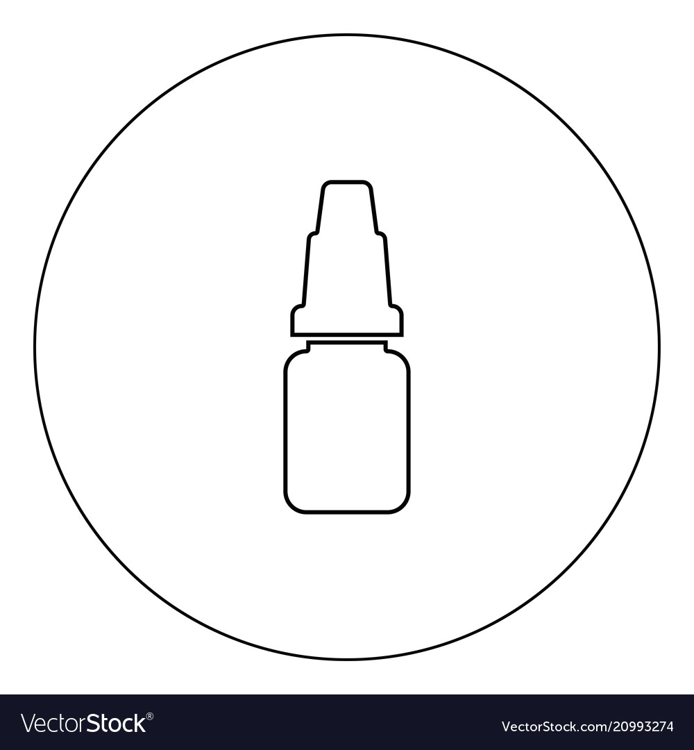 eye drops icon black color in circle vector image