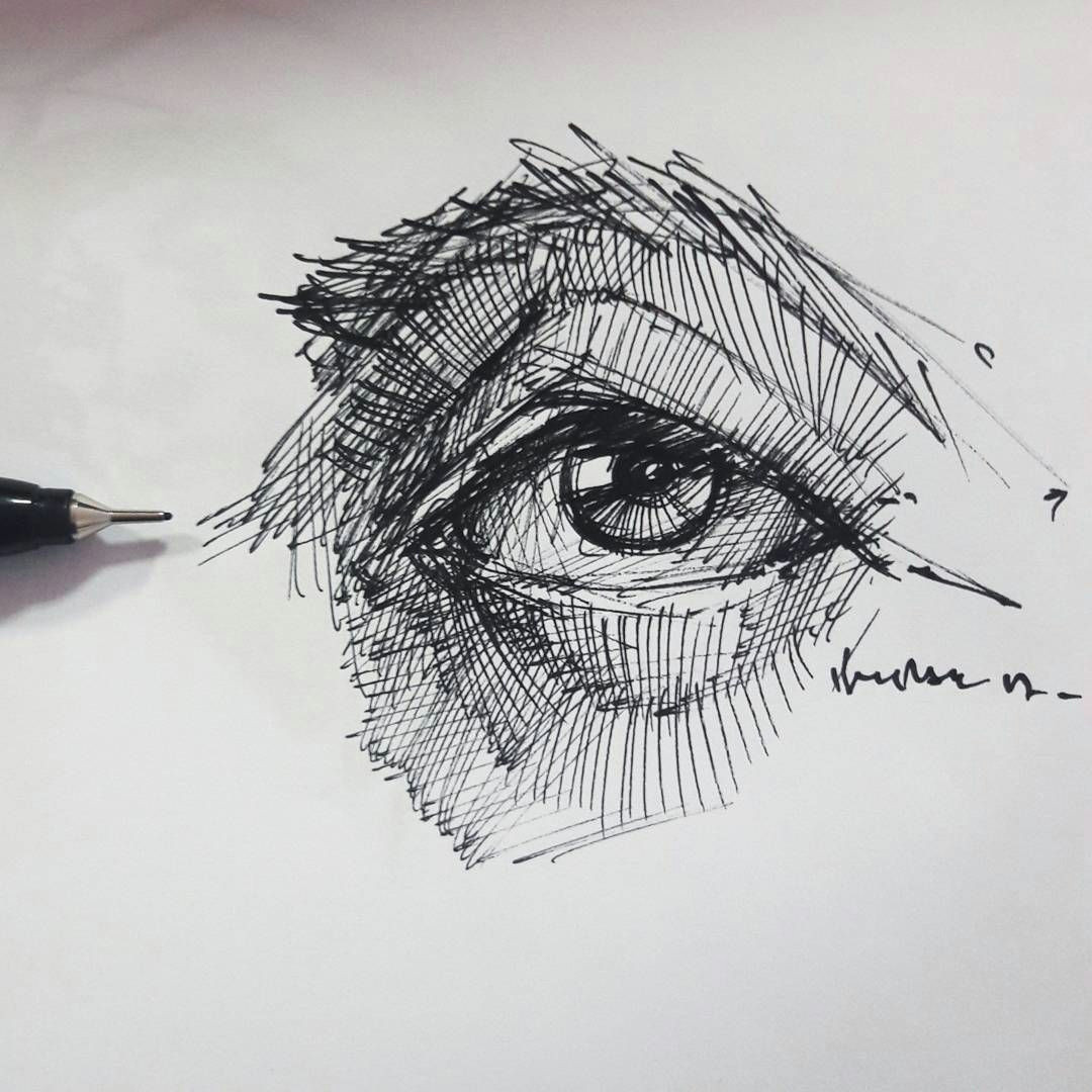 eyedrawing illustration portre dessin pen artsy study portrait