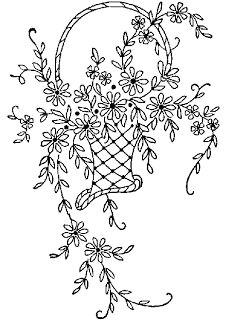 several free flower basket embroidery patterns