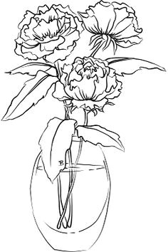 beccy s place peonies in a vase lots of free images on this site line art