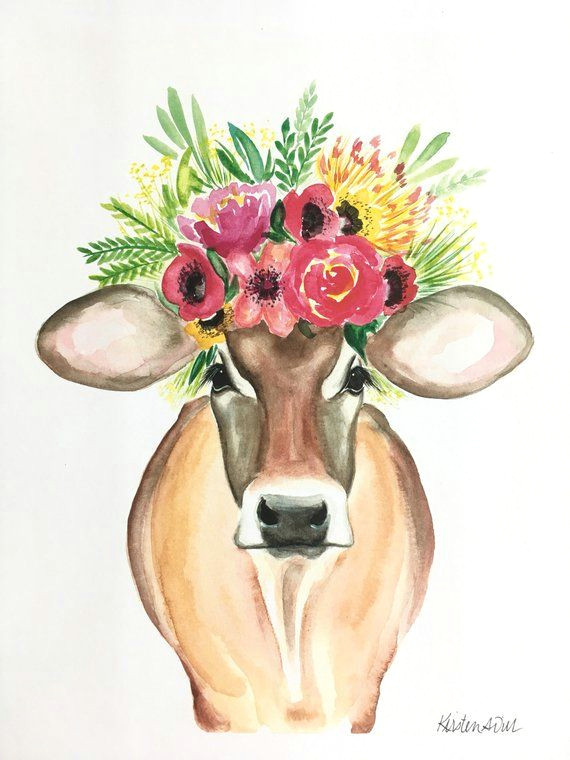 miranda the cow print floral cow floral crown cow