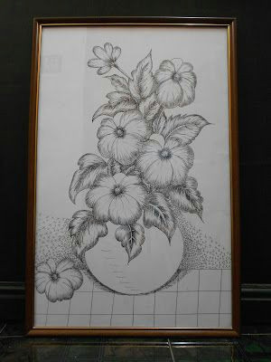 flowers in pot pencil drawing greatcraftgifts2
