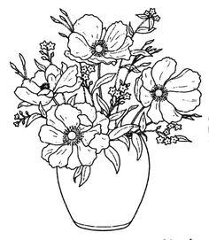 flower vase drawing flower art pictures to paint colorful flowers outline drawings