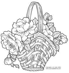 Drawing Of Flowers Basket Flower Basket Drawing Floweryweb Dibujos Varios Pinterest