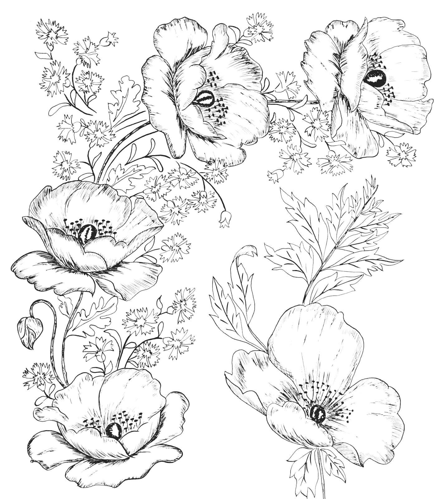 digital two for tuesday beautiful flower designs for embroidery or digital stamping