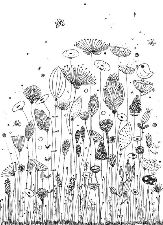 ameliebiggs fleurs coloriage doodle flowers floral doodle draw flowers art floral flower doodles