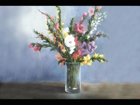 gladiola flowers in a vase paint with kevin hill
