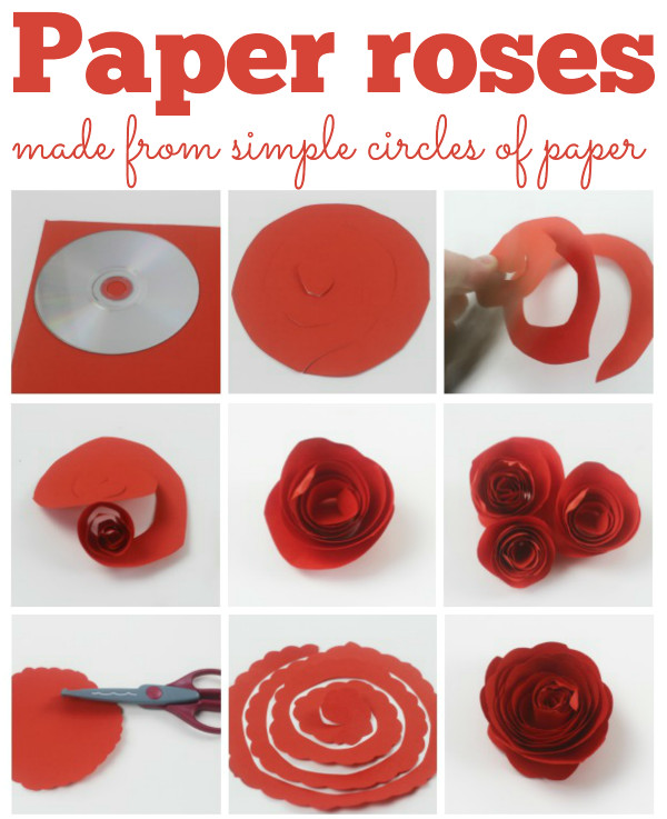 paper roses these fab paper roses are made from just a circle of paper and are easy to make perfect for mothers day or a home made gift