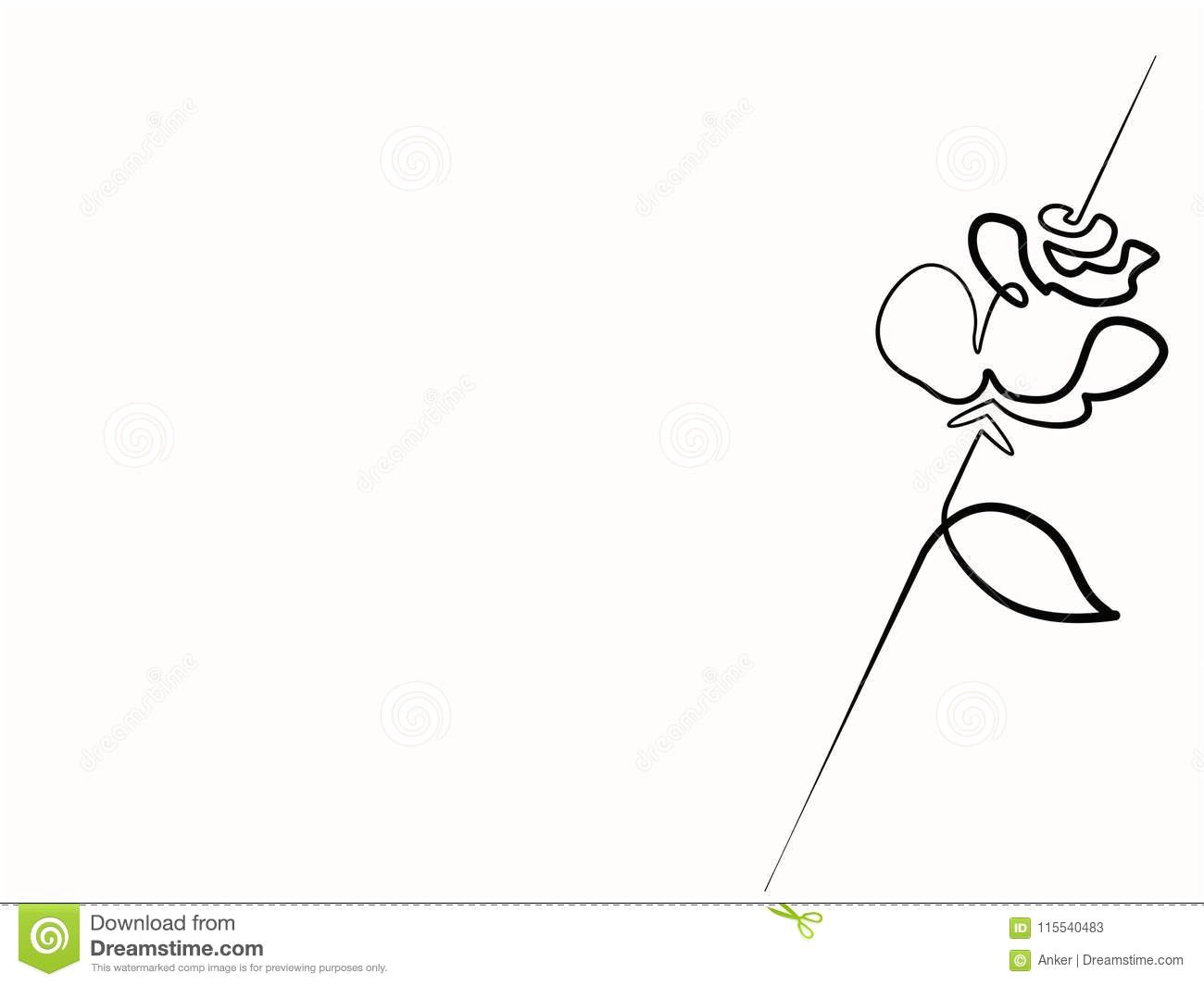 continuous line drawing of beautiful flower