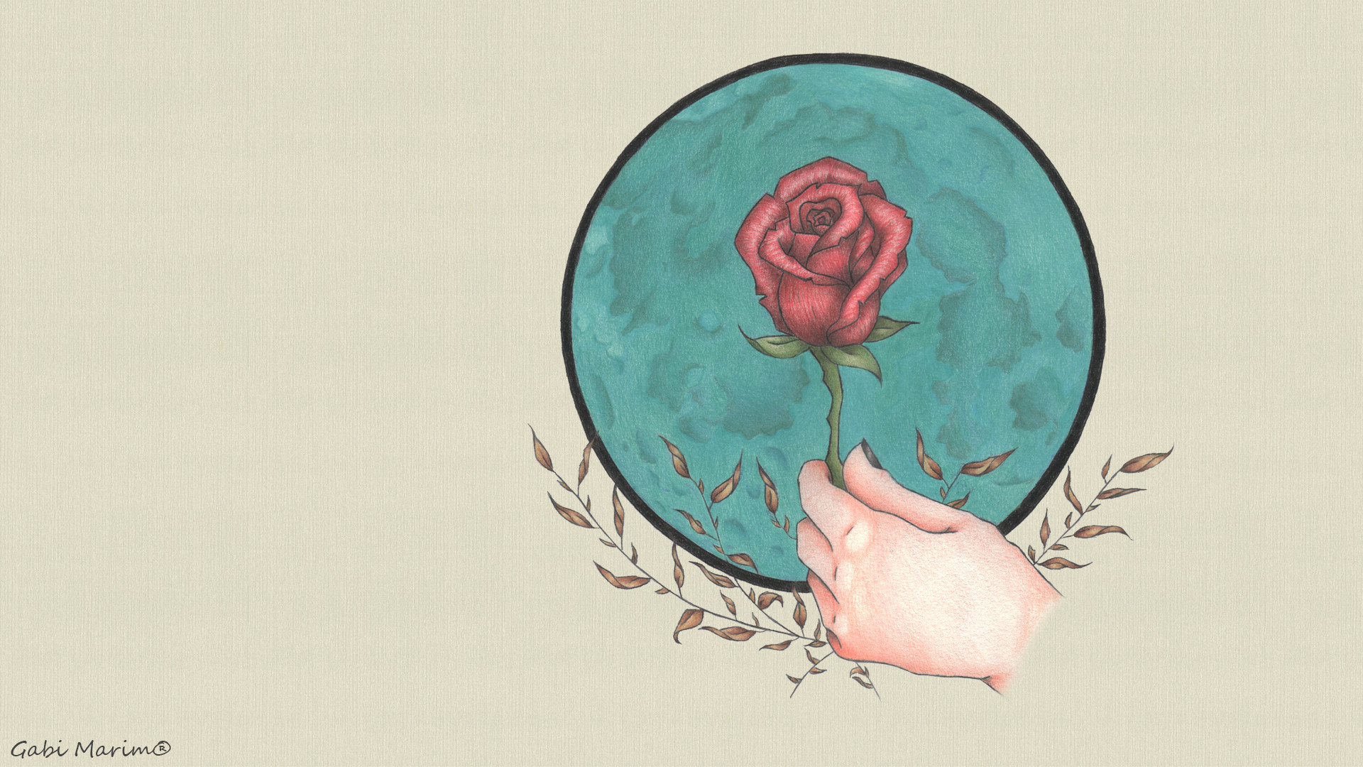 name rose for jonghyun artist gabi marim wallpaper 1920x1080 drawing in honor of jonghyun rest in peace little angel tags flower rose moon drawing