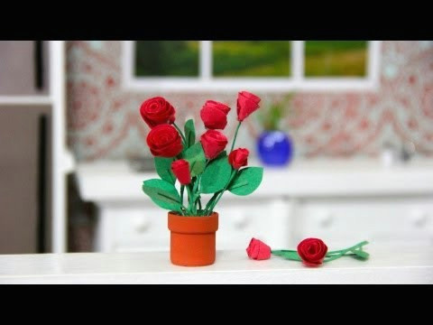 how to make a doll flower pot and flowers doll crafts
