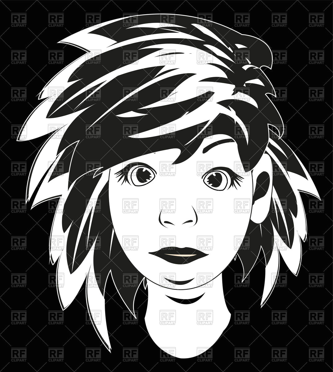 black white drawing girl vector image vector illustration of people a c cobol1964 170791 click to zoom