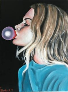 bubble gum 2 painting by maria folger