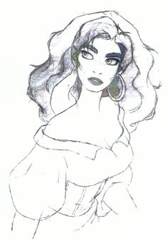 esmeralda concept sketch disney renaissance walt disney pictures disney art disney concept art