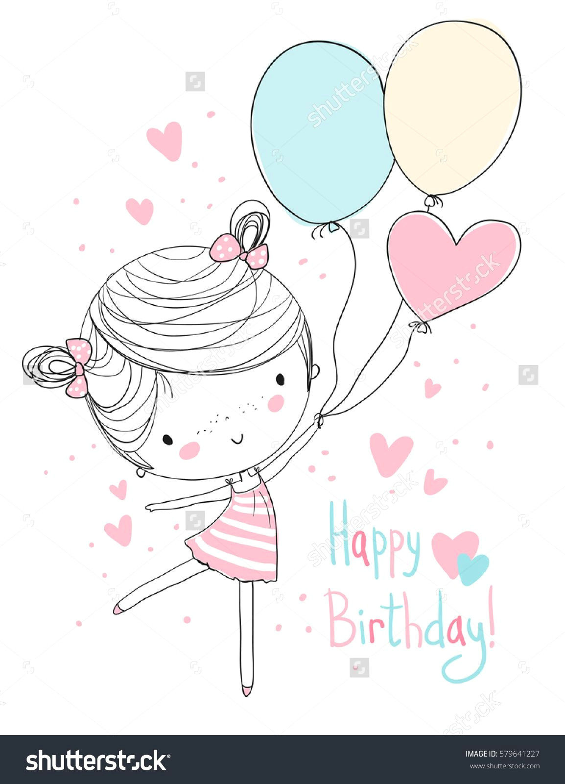 girl holding balloons happy birthday