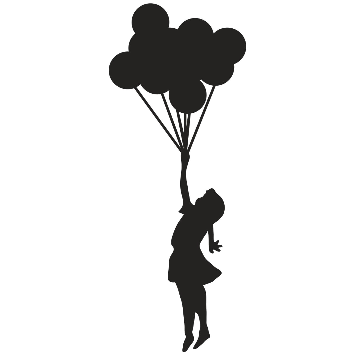 ballon images cool wall decals girl holding balloons umbrella painting girl