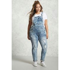 forever21 plus size acid washed overalls 38 a liked on polyvore featuring plus size