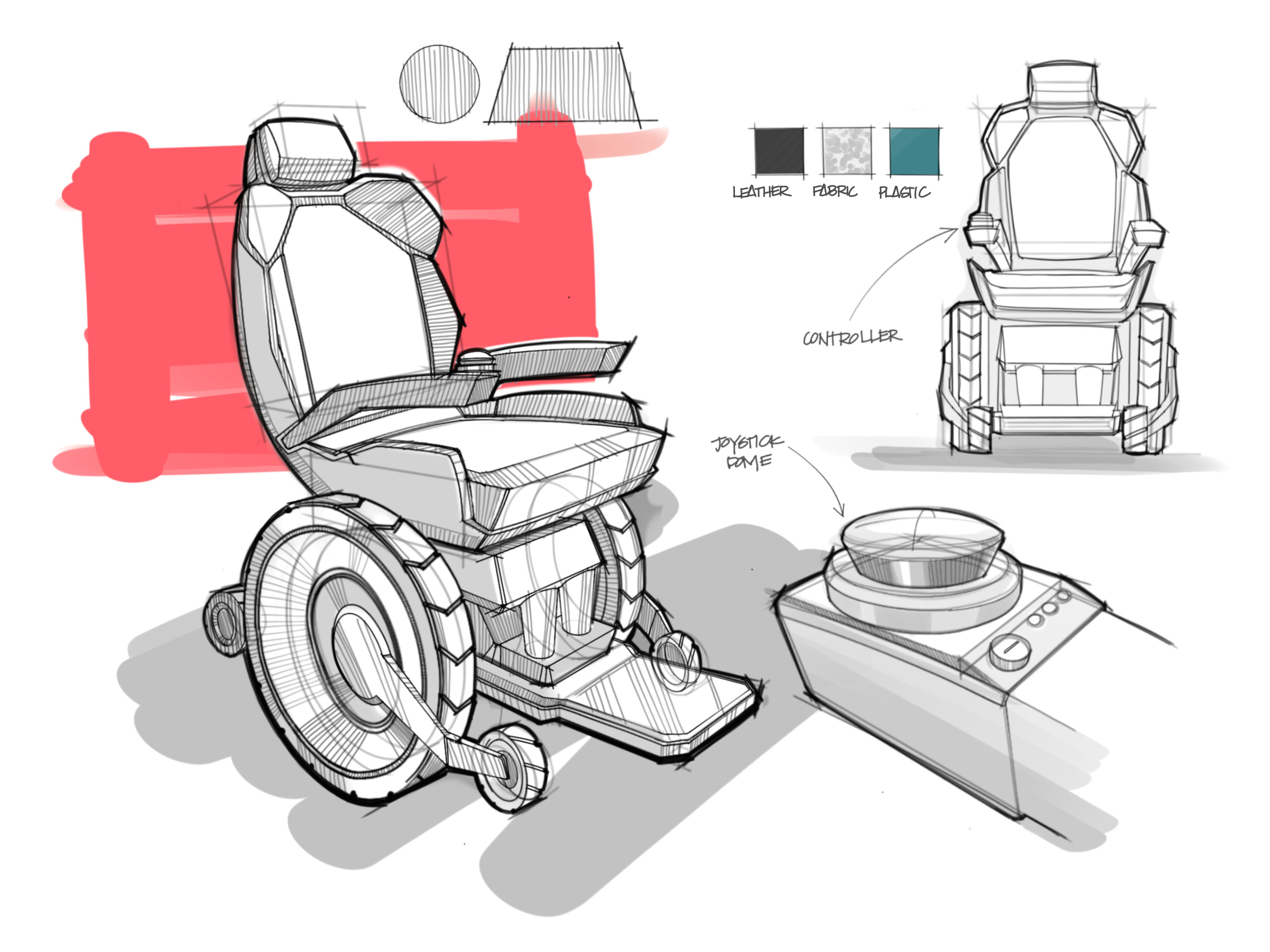 wheelchair sketch industrial design ipad pro procreate drawing render banks design