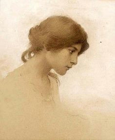 franz dvorak 1862 1927 head of a girl figure drawing