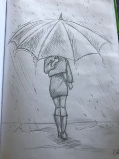 meisje in de regen met een paraplu ballet drawings 3d drawings amazing drawings
