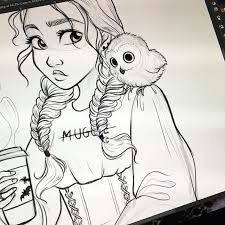 image result for cute drawing of ray looking at a porg cute drawings of girls