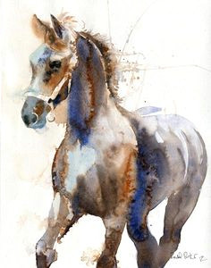 friesian horse art morgan warmblood yearling print of a watercolor painting big large huge girls teens gift