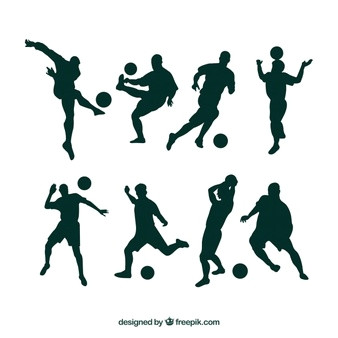 football players silhouettes in different positions