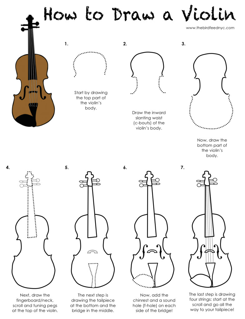 printable activity for kids how to draw a violin the bird feed nyc