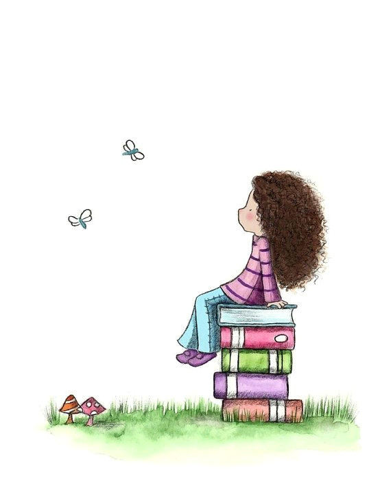 girl and books daydreaming art print in 2018 art pinterest books art und reading