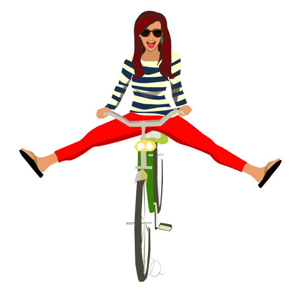 girl on a bicycle illustration ll creative com