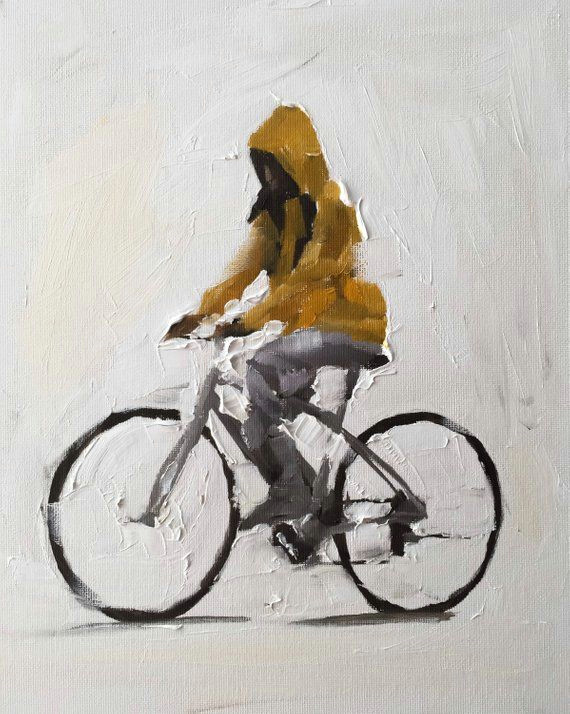 woman bicycle painting woman bicycle art print art etsymktgtool cycling bicycle girl woman oilpainting art artprint print