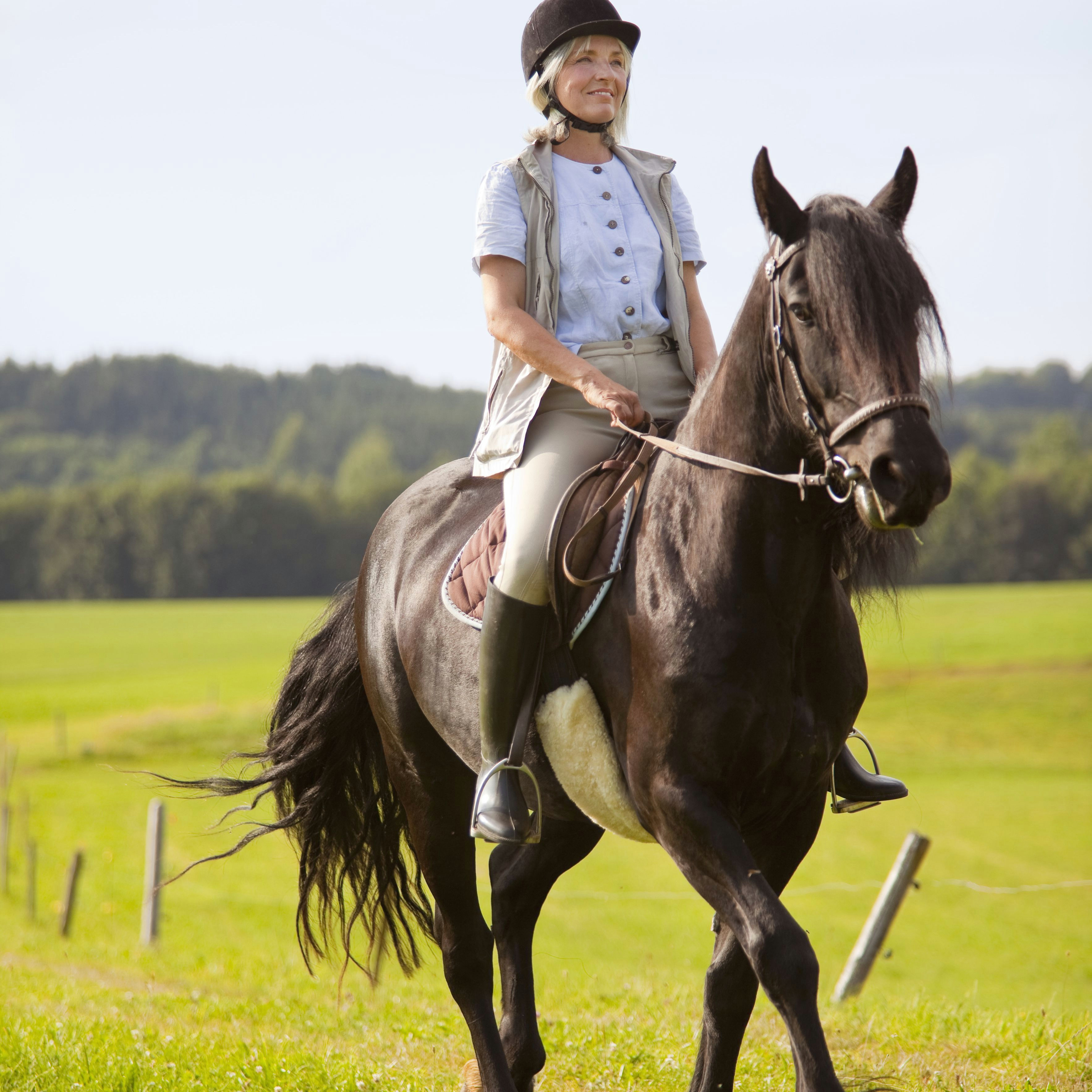 germany bavaria mature woman riding horse