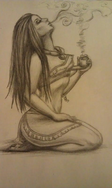 tocahontas marijuana tattoo weed tattoo smoke drawing stoner art chicano art