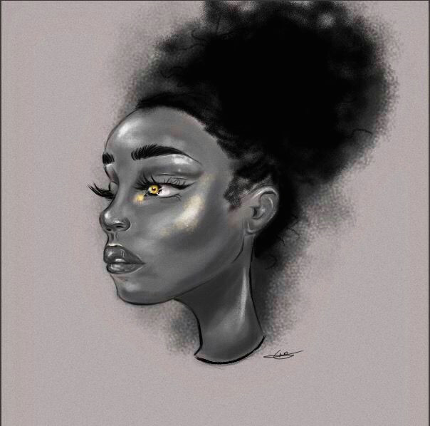 afro puff d drawing digitalart blackgirl afro black girl art black