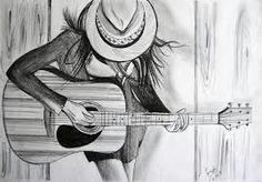 pencil sketches of girl with guitar google search guitar sketch guitar drawing pencil