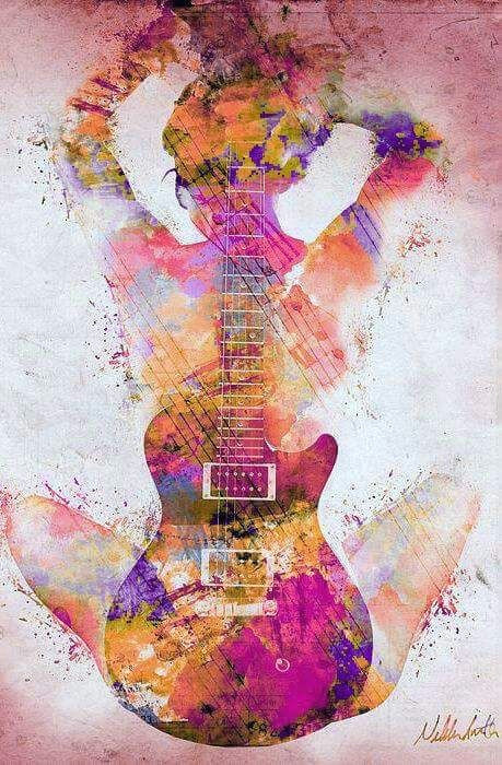 guitar girl music guitar guitar body music and art music artwork