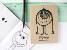 draw your own monster googly eyes notebook diy by mozui on etsy 12 00 notebook design