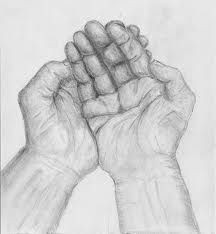 sketch of cupped hands