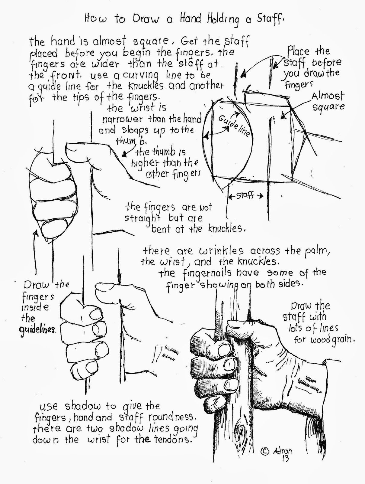 how to draw worksheets for the young artist how to draw a hand holding a staff worksheet