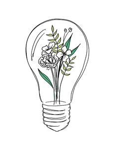 lightbulb flowers drawing surreal hybrid illustration peggy dean