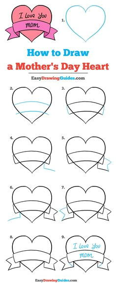 learn how to draw a mother s day heart easy step by step drawing