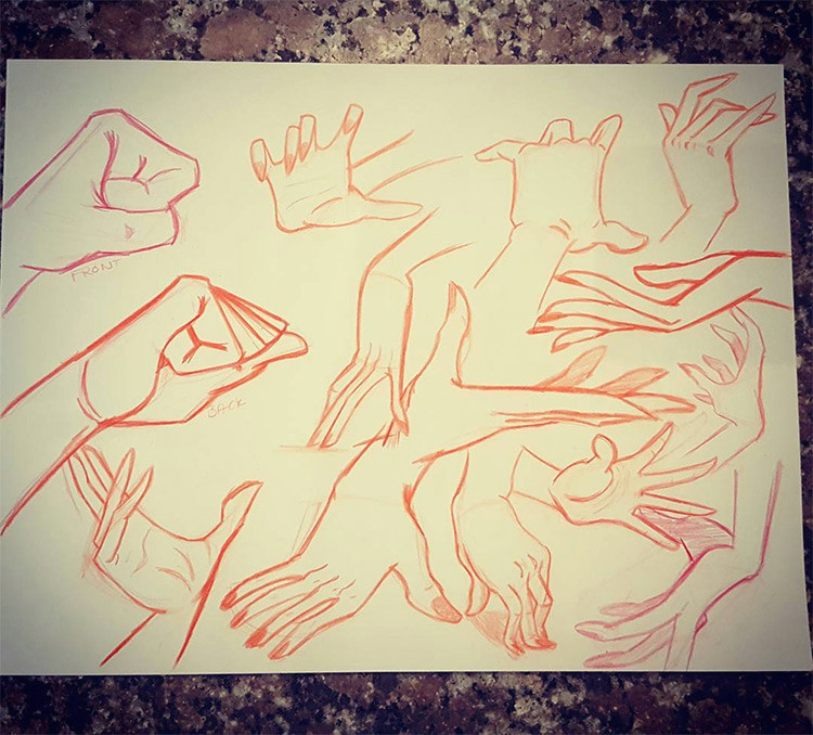 created by jmaddalina a hand outlines in various poses