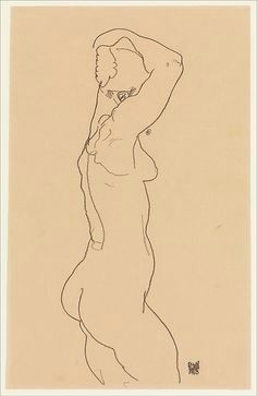 egon schiele standing nude facing right the met