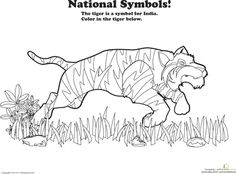 worksheets india national animal