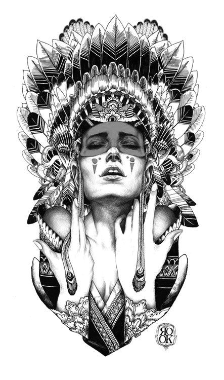 native pride native american woman tattoo idea