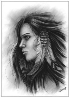 she with the feathers native indian girl woman art print glossy zindy nielsen