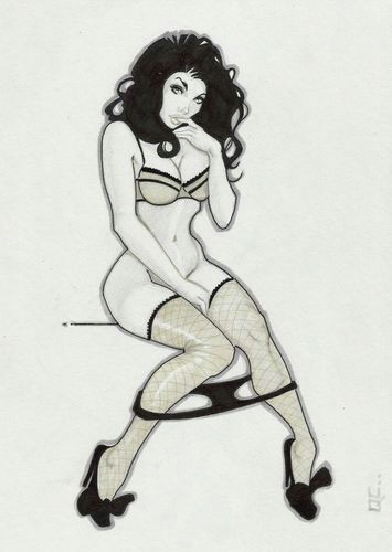 original art zatanna retro sexy sketch pin up ebay