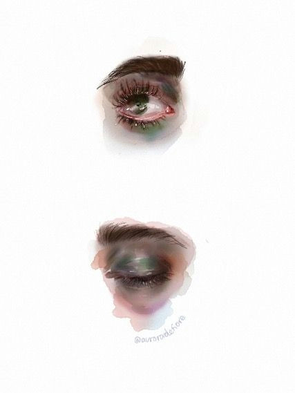 auroradefiore on ig a tags art watercolor draw eyes aesthetic tumblr goth rainbow alternative art arte acuarela digital wacom