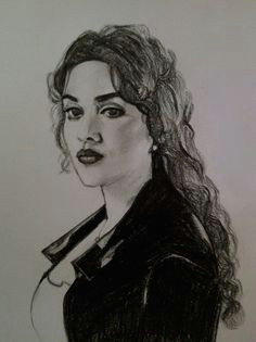 kate winslet charcoal on paper rose dewitt bukater titanic artist pritika uppal