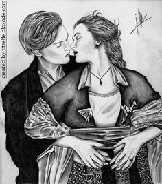 leonardo dicaprio and kate winslet in titanic all my drawings on